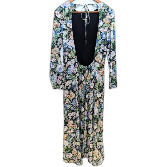 NWT & Other Stories | Open Back Long Sleeve Midi Dress in Floral Print | Size 10 - Picture 10 of 14